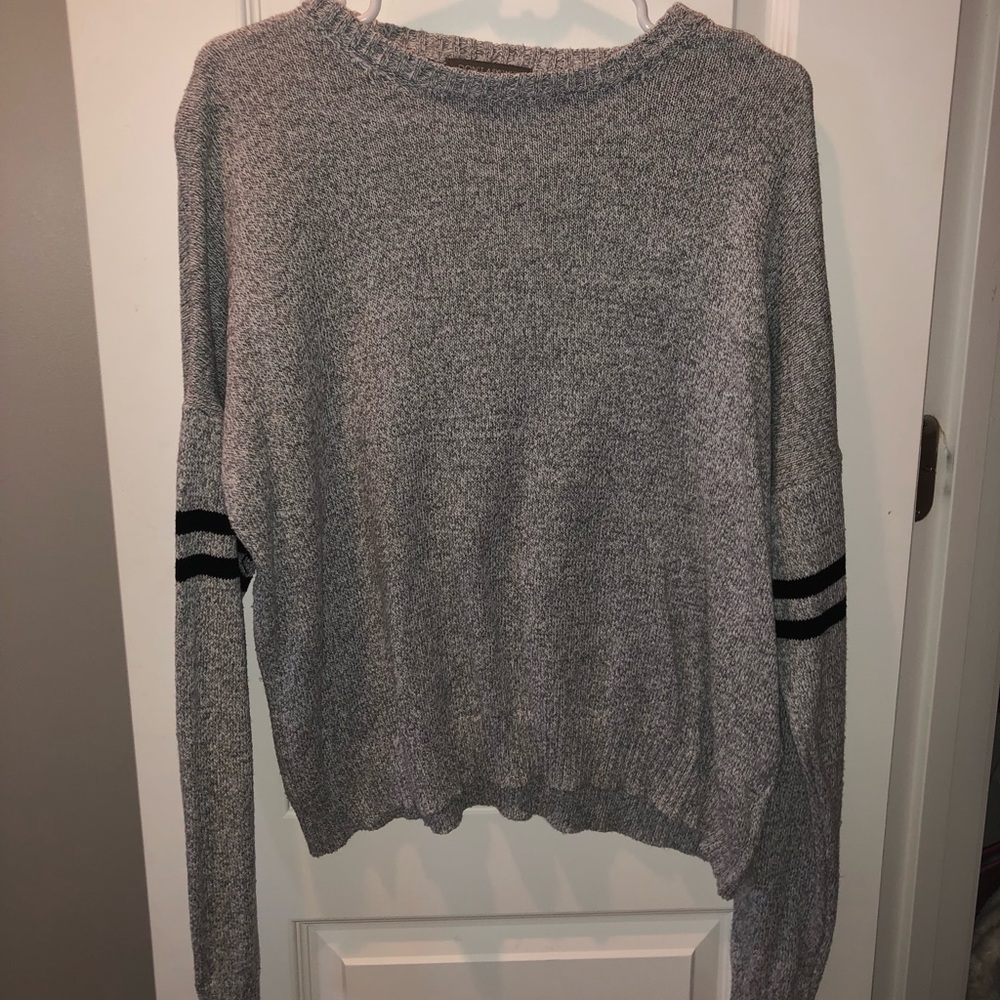 Grey Stripe sleeve sweater